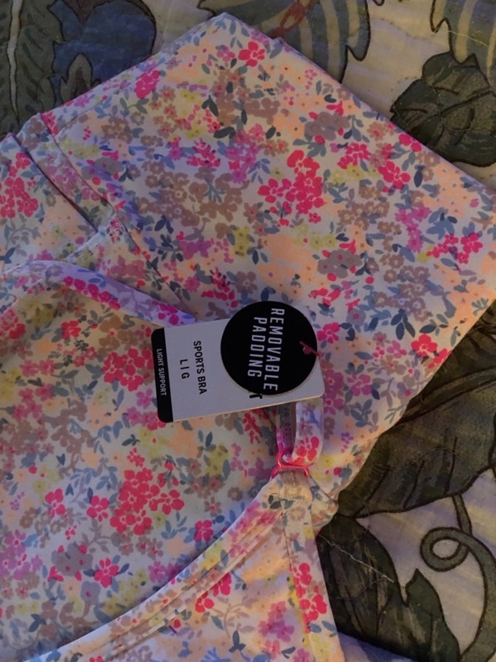 PINK Victoria's Secret Floral Pink Multi Track Joggers -Sports Bra Set